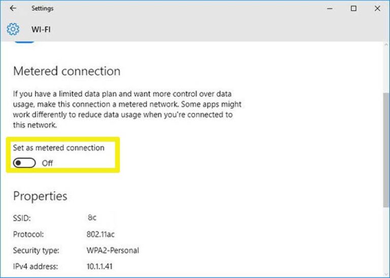metered connection