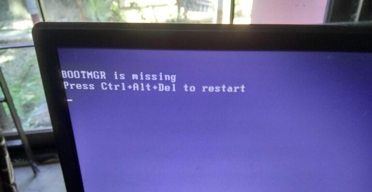 خطای BOOTMGR is missing