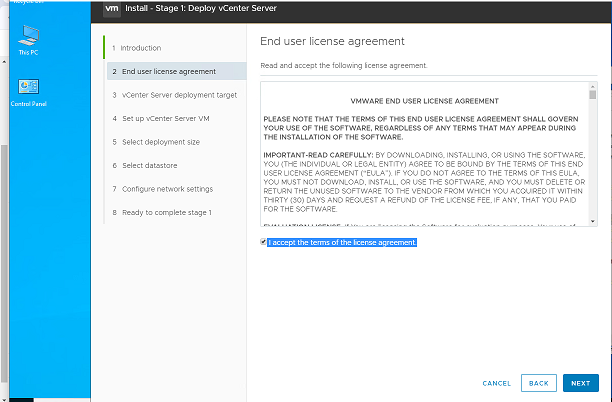 نصب و پیکربندی vCenter