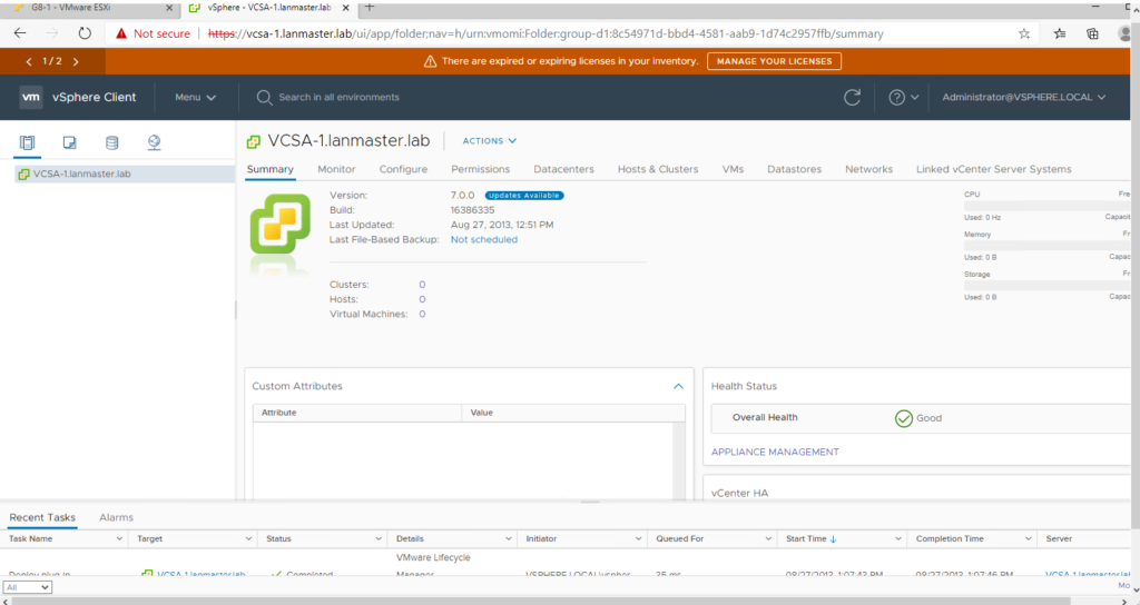 ورود به صفحه مدیریت vCenter