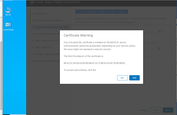 Certificate Warning