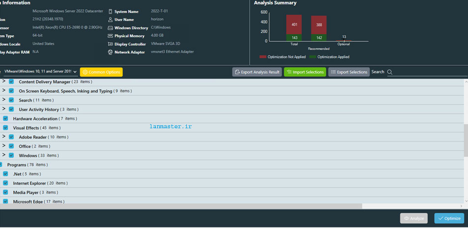 نصبVMware Horizon OS Optimizat