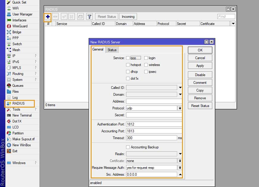 RADIUS سرور در میکروتیک