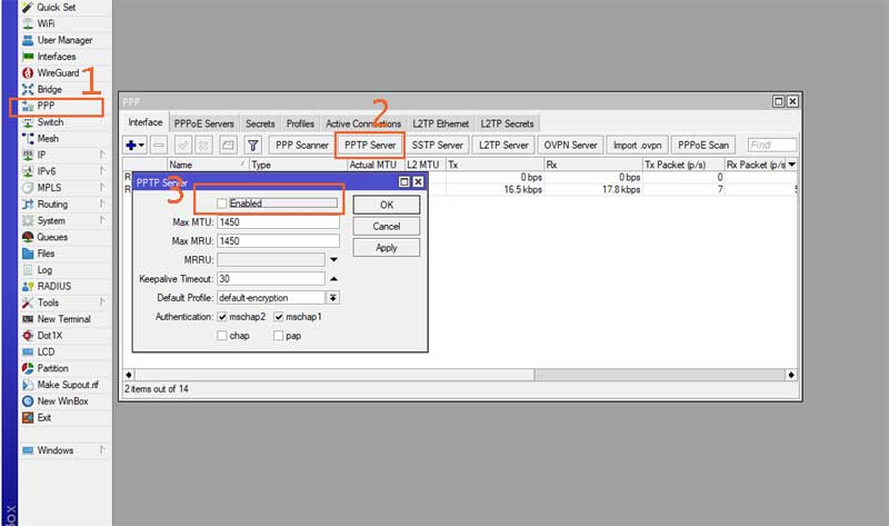 راه‌اندازی PPTP در میکروتیک