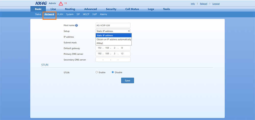 تنظیم آی پی برای راه‌اندازی گیتوی نیوراک